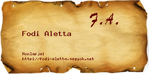 Fodi Aletta névjegykártya
